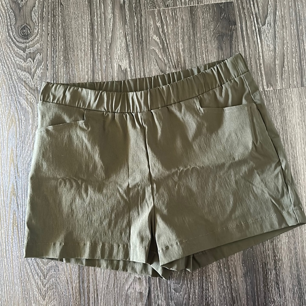 NWT Always a.line (Made in Hawaii) XL Market Shorts Super Stretch - Twill Olive